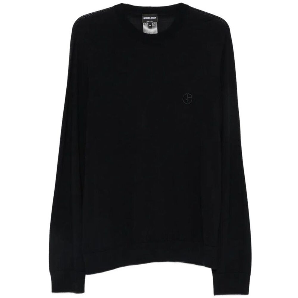 Giorgio Armani Men Logo Embroidered Wool Sweater